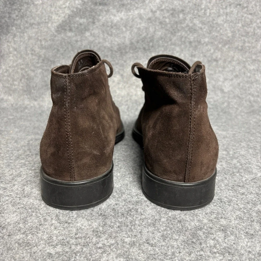 Tod's Dark Brown Gray Leather Calfskin Suede Chukka Lace Up Ankle Boots Mens 11